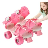 Rollschuhe für Kinder,Quad-Rollschuhe |Verstellbare Quad-Rollschuhe zum Skaten | Erholung im Freien, verschleißfestes zweireihiges Design, Keine Notwendigkeit, Schuhe auszuziehen, für Teenager, Kinde