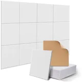 Rhein Beleuchtung Akustikplatte 12 Stück Selbstklebend Akustikplatten (30x30x0,9 cm), (Set, 12-St., akustikpaneele selbstklebendm, akustik paneele, schallabsorber), Schallschutz mit hoher Dichte für Wand Decken Holz & Tür weiß