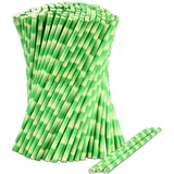 Grüne Bambus Trinkhalme aus Papier, 19,7 x 0,6 cm, 1000 Stück – für Cocktails, Limonaden, Säfte, Getränke, Bars und Restaurants
