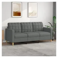 vidaXL 3-Sitzer-Sofa Dunkelgrau 180 cm Stoff