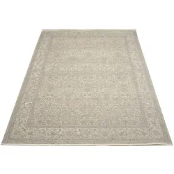 Teppich OCI DIE TEPPICHMARKE "GRAND FASHION 03", grau (hellgrau, natur), B:120cm H:5mm L:170cm, Polyester, Teppiche, Vintage Look, seitlich hochwertig gekettelt mit Fransen, Wohnzimmer