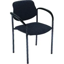 Besucher-Stuhl STYL m.Arml. schwarz/blau
