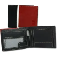 Drachenleder Herren Portemonnaie schwarz 13x9,5x2,5cm D2OPT041R - Schwarz