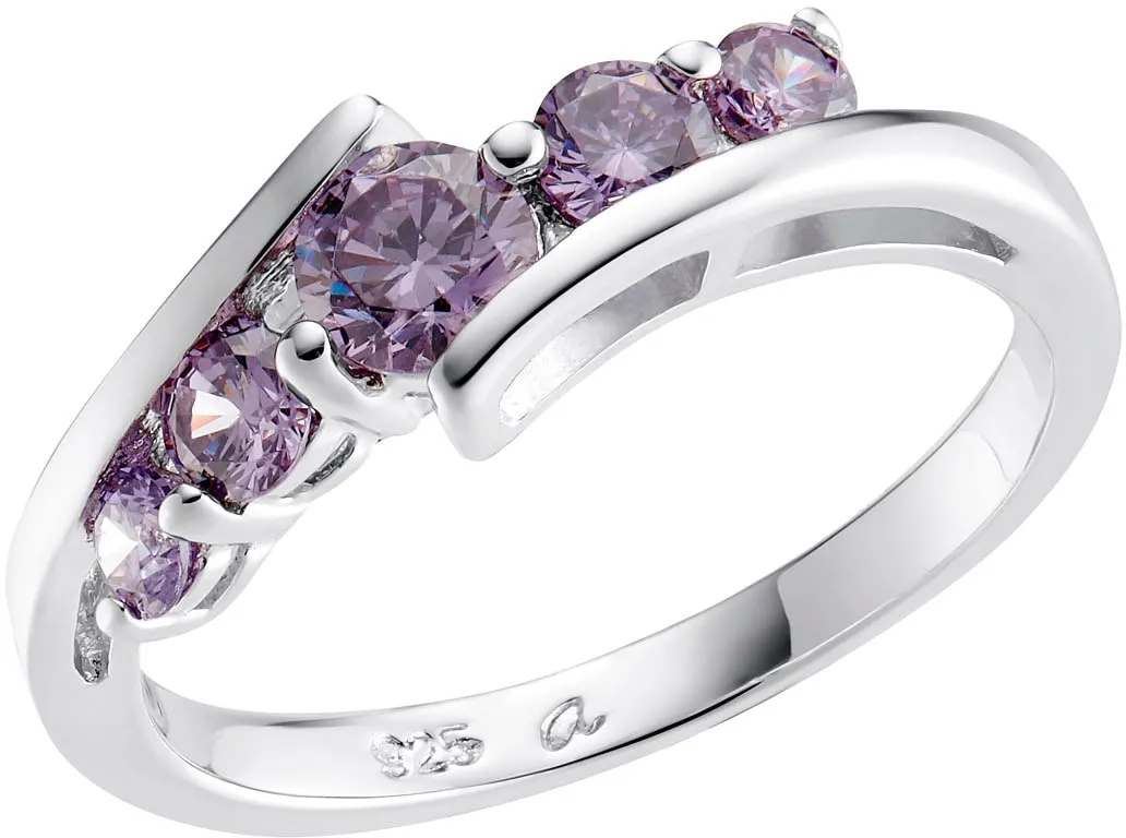 Fingerring »Purple Elegance«, 45976711-52 silberfarben-lila + lila
