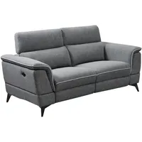 Vente-unique - Relaxsofa elektrisch 2-Sitzer - Stoff - Grau - macari