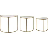 Mauro Ferretti Beistelltisch Triangle 3er Set Ø 60x50-50x45-40x40 cm gold