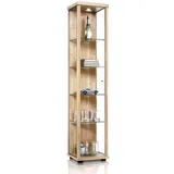 K-Möbel GLASVITRINE, Buche, Glas, 4 Fächer, Rechteckig, 37x176x33 cm, Wohnzimmer, Wohnwände, Vitrinenschränke - 2 Jahre Gewährleistung - mind. 14 Tage Rückgaberecht - Braun