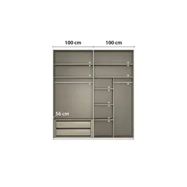 meinSchrank Schwebetürenschrank Regina 201 x 223 x 68 cm Weiß