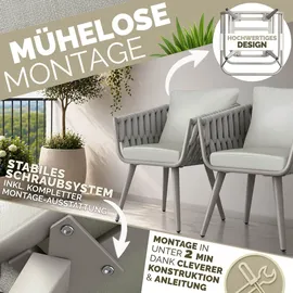 tillvex Gartenstuhl 55 x 60 x 90 cm beige 2 St.