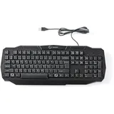 Nedis Gaming Tastatur Beleuchtet Kabel USB 2,0 US-amerikanisches layout Schwarz