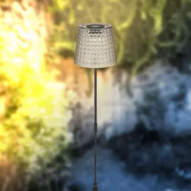 bmf-versand Solarleuchte 2er Set Garten Erdspieß Solarlampe LED Außenleuchte Solar Grau LED - Grau/Schwarz