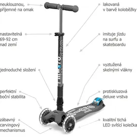 Micro Mobility Maxi Micro Delux faltbar LED volcano grey