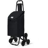 VOUNOT Einkaufstrolley Treppensteiger Schwarz 94 x 37 x 34 cm