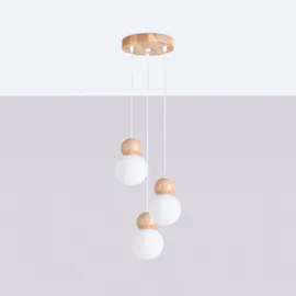 Sollux Pekka 3-flg. 31 cm weiß/naturfarbenes Holz
