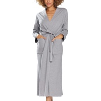 DKaren Women's Bademantel Damen Frottee ohne Kapuze Melisa Clothes, Grau, XXL - XXL