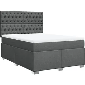 vidaXL Boxspringbett 140 x 200 cm Dunkelgrau