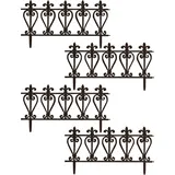 Hti-Living Zierzaun Ornament 4-teilig 4 x 90 cm Braun/Kunststoff