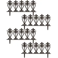 Hti-Living Zierzaun Ornament 4-teilig 4 x 90 cm Braun/Kunststoff