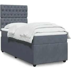 vidaXL Boxspringbett 180 x 200 cm Dunkelgrau