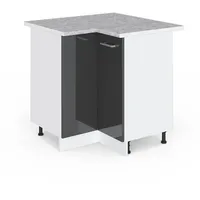 Vicco Eckschrank, Anthrazit, Weiß, 2 Fächer, Formgebogen, 75.6x81.6x60 cm,