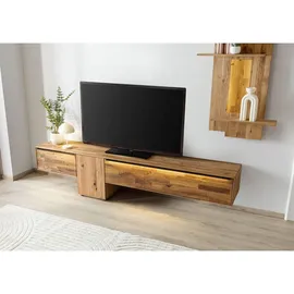 MASSIVMOEBEL24.DE Wien Lowboard 240 cm x 55 cm x 43 cm Beige Massivholz