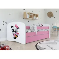 Sellbee Kinderbett Jugendbett 70x140 cm Rosa mit Matratze Rausfallschutz