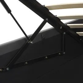 Beliani Bett mit Stauraum Kunstleder DREUX 160 x 200 cm Dunkelgrau