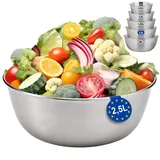 KONZEPT Rührschüssel Edelstahl 24cm 2,5L, Universelle Salatschüssel Groß für Zubereitung, Servieren, Aufbewahrung, Perfekt für Handmixer, Stapelbar