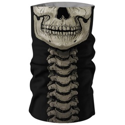 Maskworld Kostüm Schlauchschal Skelett, Elastisches Halstuch mit witzigem Aufdruck schwarz