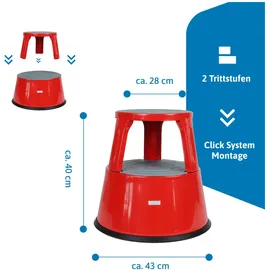 Dönges Rollhocker, Metall, rot