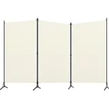 vidaXL 3-tlg. Raumteiler Weiß 260x180 cm