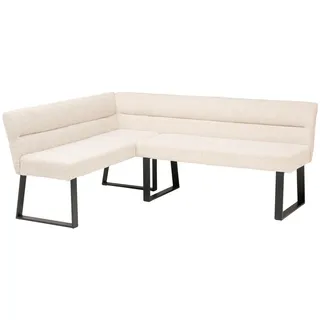 Livetastic Eckbank, Beige, Metall, Textil, 5-Sitzer, L-Form, 190x150 cm, Esszimmer, Bänke, Eckbänke