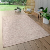 Paco Home Outdoor Teppich Balkon Terrasse Pastellfarben Flachgewebe Gartenteppich Modern, Grösse:160x220 cm, Farbe:Beige