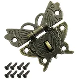 HMF 6495 Vintage Verschluss Schmetterling mit Schlossöse 50 x 45 mm Bronze