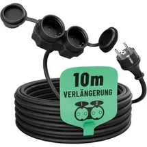 greate Verlängerungskabel 10m, 2fach Schutzkontakt, außen IP44,