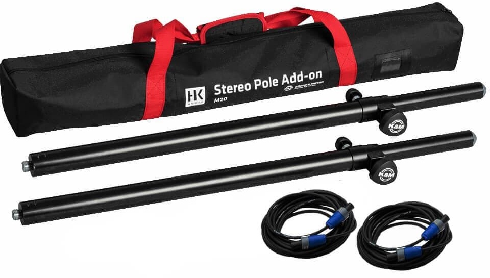 HK Audio Stereo Pole Add-On M20 Speakon "2x K&M Distanzstange Bag, 2 x 3m Speakon-Kabel