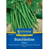 Kiepenkerl Profi-Line Buschbohnensamen Domino 1000760 – Gemüsesamen für eine resistente Filetbohne mit 12 bis 13 cm langen Hülsen und einem Inhalt für 8 bis 10 lfd. Meter