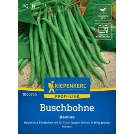 Kiepenkerl Profi-Line Buschbohnensamen Domino 1000760 – Gemüsesamen für eine resistente Filetbohne mit 12 bis 13 cm langen Hülsen und einem Inhalt für 8 bis 10 lfd. Meter