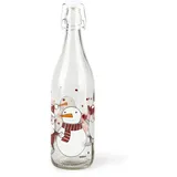 Excelsa Snowman Glasflasche, Fassungsvermögen 1 l, Höhe 32,5 cm.