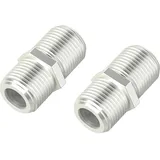 Hama Antennen-Adapter-Set SAT F-Kupplung/F-Kupplung Silber 2 Stück
