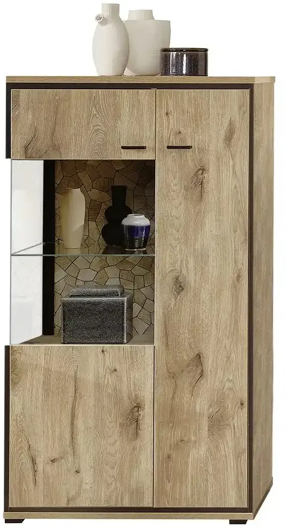 uno Vitrine  Ruben , holzfarben , Maße (cm): B: 80 H: 144 T: 40.0