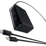 Baseus GaN 3x USB-C USB DC, 240W Smart-Desktop-Schnellladegerät – Schwarz