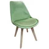 HTI-Living Esszimmerstuhl Stuhl Atlanta Velvet Uni (Stück, 1 St), Esszimmerstuhl Samtbezug Holzfüße grün