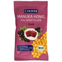 Hoyer Manukahonig Halspastillen Cassis bio