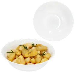 2x Servierschale Arkona Ø22,5cm Opalglas weiß Salat-Schüssel Beilagenschale