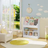 Woltu Bücherregal Kinder, Kinderregal, weißes Regal Kinderzimmer, mit 6