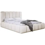 luxkor24 Polsterbett, Ecru, Textil, Schlafzimmer, Betten, Polsterbetten