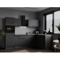 Respekta Winkelküche L-Form 280 cm grau