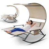 LuxusKollektion Doppelliege Doppelliege Outdoor Schaukelliege bis 250 kg Sonnenliege mit