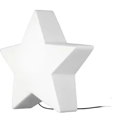 Licht-Erlebnisse Dekoleuchte Außen Stern in Weiß H:46cm E27 IP44 dekorative Stehlampe Balkon Terrasse Gartenbeleuchtung, NO2/2/0025